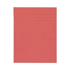 9x7" Exercise Book 64 Page, 8mm Ruled / Plain Alternate, Red - Pack of 100